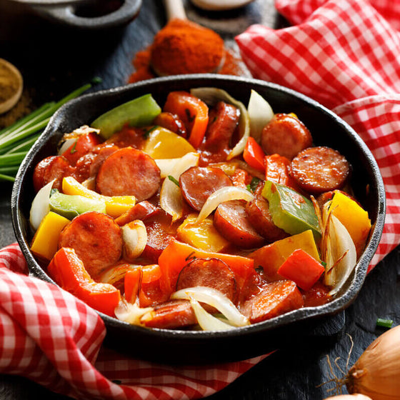 Sausage, Peppers & Onions (pork OR chicken sausage)*