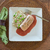 Asian Pomegranate Salmon over Brown Rice*  -  Fish