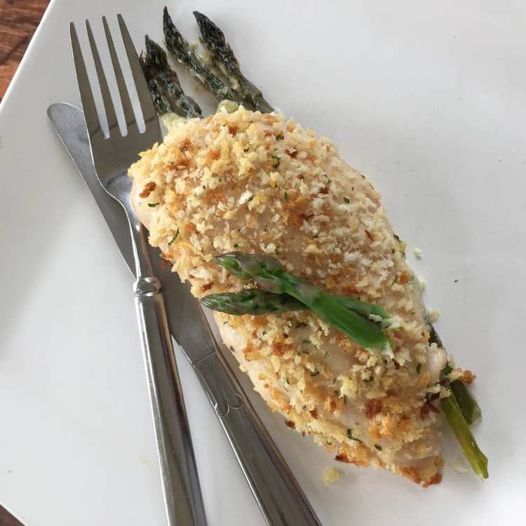 Asparagus Stuffed Chicken Breasts with Balsamic Reduction  -  Chicken