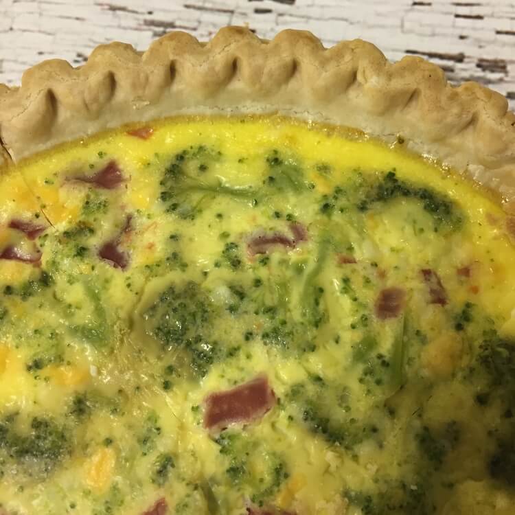 Quiche:  Broccoli, Mushroom and Cheddar Cheese*