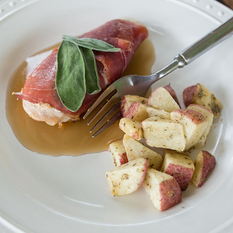 Chicken Saltimbocca with Wine Sauce  -  Chicken