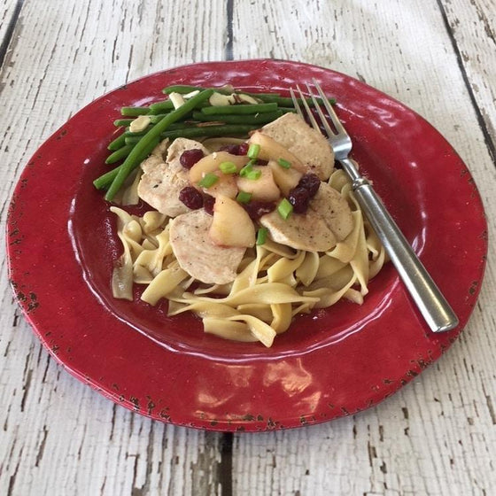 Chicken with Cranberries and Apples and French Green Beans  -  Chicken