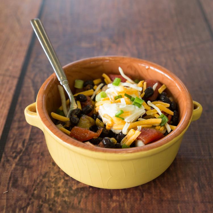 Chipotle Black Bean Chili with Cornbread (v)  -  Vegetarian
