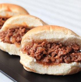 Fully Cooked Sloppy Janes Sliders with Cheddar Cheese & Le Bus Slider Rolls  -  Turkey