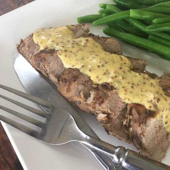 Honey Dijon Pork Tenderloin with Green Beans & Dipping Sauce*  -  Pork