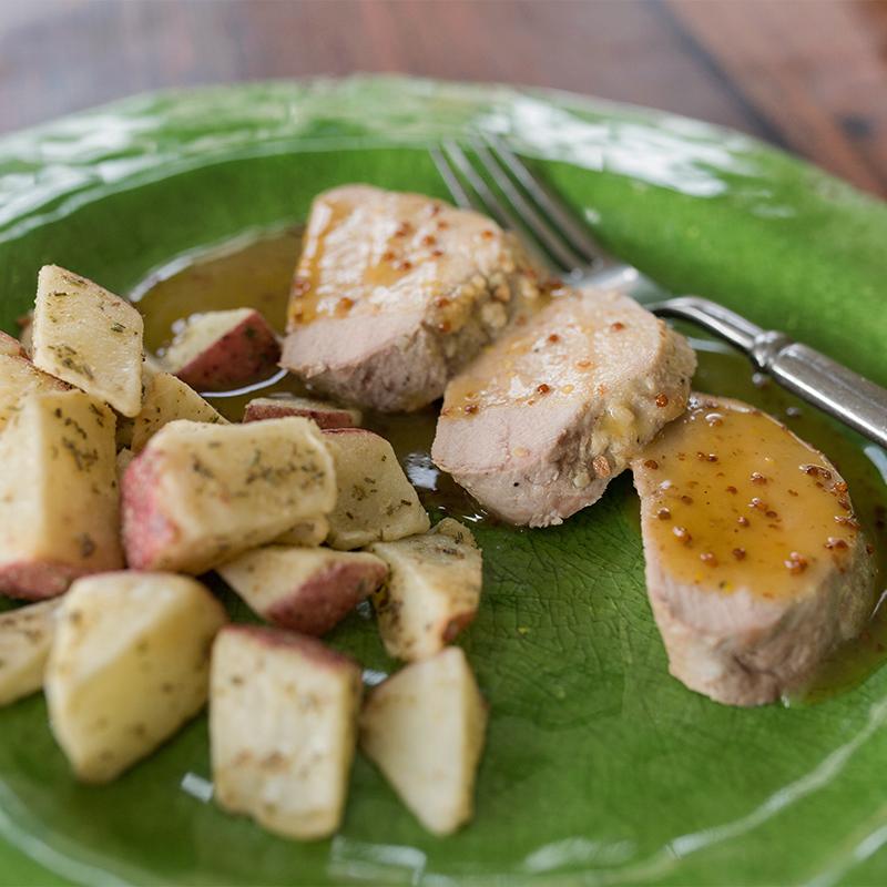 Maple Glazed Pork Tenderloin with Roasted Rosemary Potatoes*  -  Pork