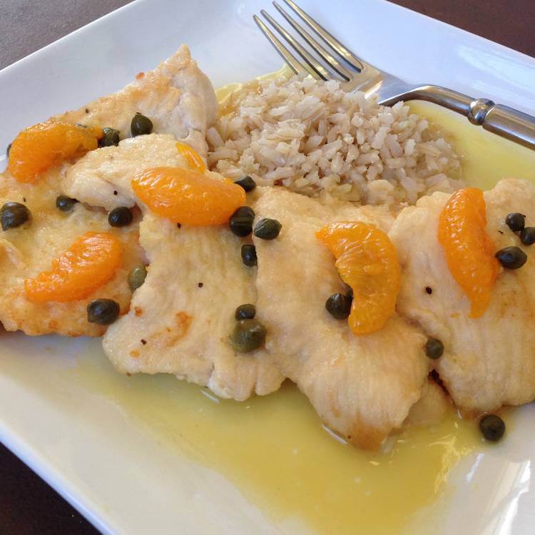 Orange Chicken Piccata with Brown Rice*  -  Chicken