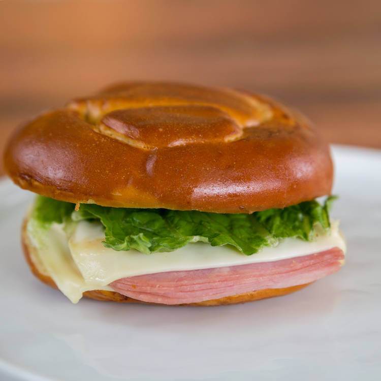 Pretzel Roll Toasties: Ham & Cheese  -  Pork