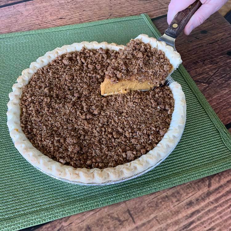 Pumpkin Pie with Gingersnap Streusel Topping, 9" (bake at home)*  -  Dessert