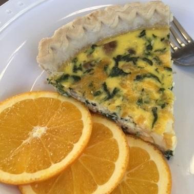 Quiche:  Spinach, Mushroom and Cheese  -  Breakfast