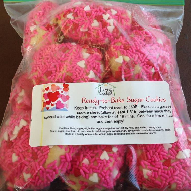 Ready-to-Bake Valentines Sugar Cookies with Valentines Sprinkles (dozen)*  -  Dessert