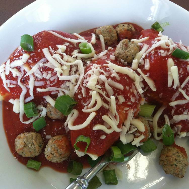 Stuffed Shells with Mini Meatballs and a Ciabatta Bread: Oven  -  Beef