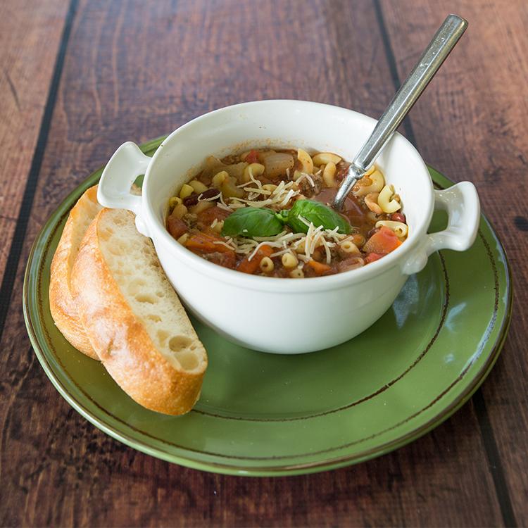 Vegetarian Pasta e Fagioli Stew with Ciabatta Bread*  -  Vegetarian